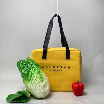 China Insulated Waterproof Nonwoven Grocery Lunch Cooler Bag Folding Lunch Box Cooler Bag Large Tote Lunch Cooler Bag for sale