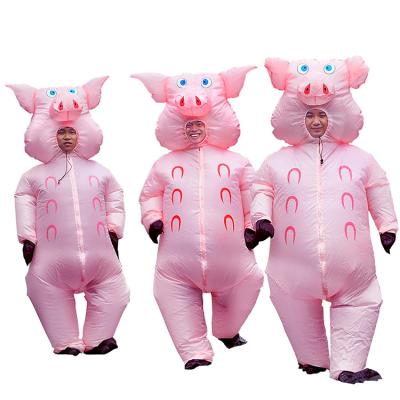 China Dance Stage Performance Manufacturer Price Happiness Piggy Christmas Beautiful Costume The Inflatable Pig Costume for sale