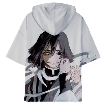 China Breathable TV&MOVIE 3D Printed Demon Slayer Kimetsu No Yaiba Hooded Demon Slayer New Fashion Short Sleeve T-Shirt for sale