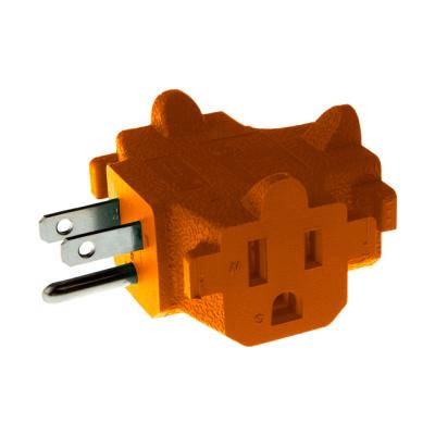 China Home Appliance UNI CABLE Top Power T-Shaped Wall Adapter Orange for sale