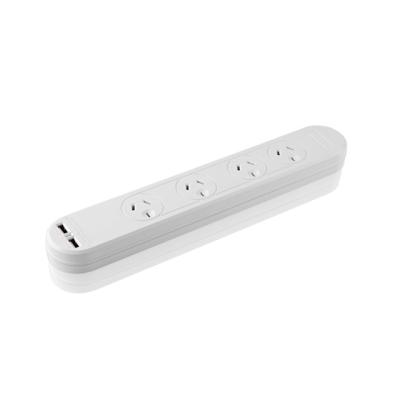 China Residential/All-Purpose Australia Power Board 4 Way (2 Normal & 2 Spaced Outlets) with USBx2 Charging from Surge (No Indicator Lights) for sale