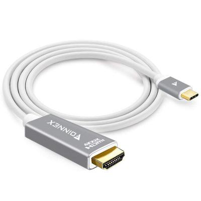 China COMPUTER USB3.1 Type C to HDMI 4K 60Hz Male to Male Cable Adapter Converter with Factory Price Color Silver for sale