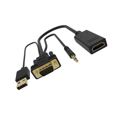 China High Quality Convert Factory HDMI to VGA Connector Adapter 1080P Digital-to-Analog Audio Video for sale