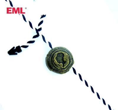 China Sustainable EML Tags Bronze Metal Garment Tags Two Color Twisted Hang Tag String for sale