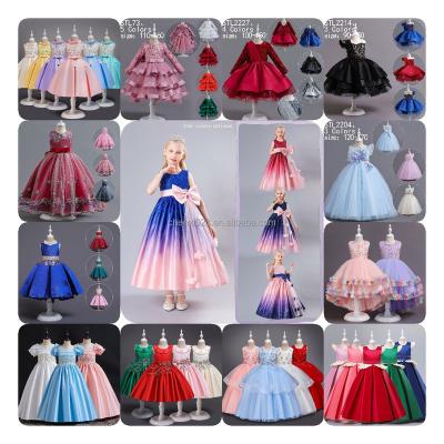 China Breathable 2023 New girls dresses in big children long satin embroidered princess dress spot wholesale for sale