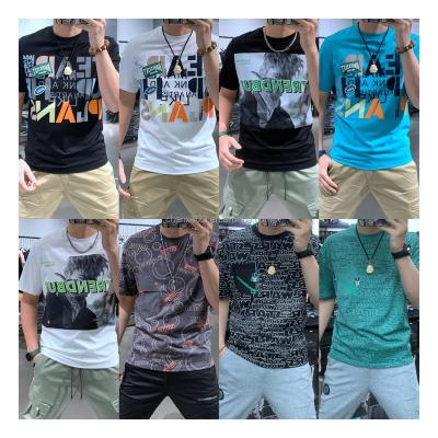 China Anti-wrinkle 2023 High QualityNew Design Fashion Casual Wear Silk Screen Printed Cotton Shirts Summer White Short Sleeve Men's T Shirts for sale