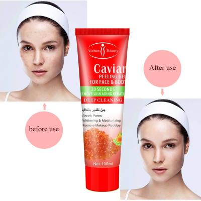 China Dark Circles Dark Circles Sumu Caviar OEM 100ml Exfoliating Peeling Whitening Gel Deep Cleansing Repair Moisturize For Face Body Scrub Cream for sale