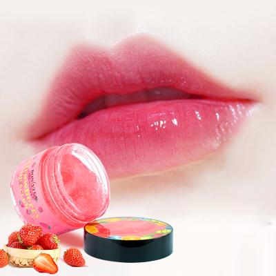 China Exfoliator Exfoliator Lip Scrub Vendor Strawberry Soft Exfoliating Flavors Sugar Moisturizing Nourishing Pink Lip Scrub For Dark Lips for sale