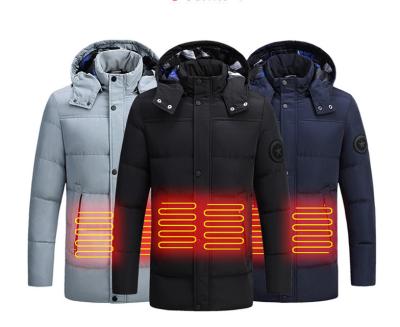 China OEM Breathable Wholesale Smart Heating Clothes Polyester Shell Keep Warm Heated Jacket Heated Hunting Clothing With Hood For Men for sale