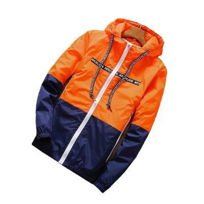 China 2020 hot sale men's large size zipper boy clothing autumn tops hooded patchword color sunproof bomber jackets collar men's breathable coat for sale