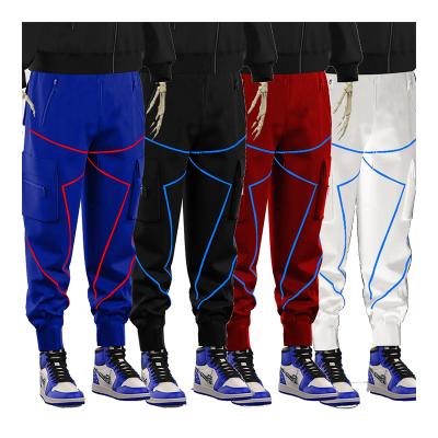 China 2021 Anti-wrinkle hip hop cargo pants fashionable men's jogger pants hipster pants streetwear reflective cargo pants for men for sale