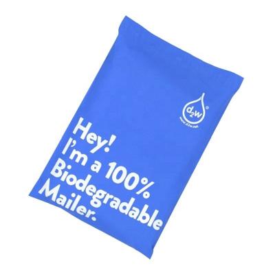 China Custom wholesale strong adhesive biodegradable poly polly blue mailer bag with self adhesive flap for sale