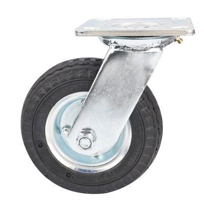 China 6 Inch Pneumatic Caster Pulley Swivel Pneumatic Roller Rubber Caster Wheels for sale