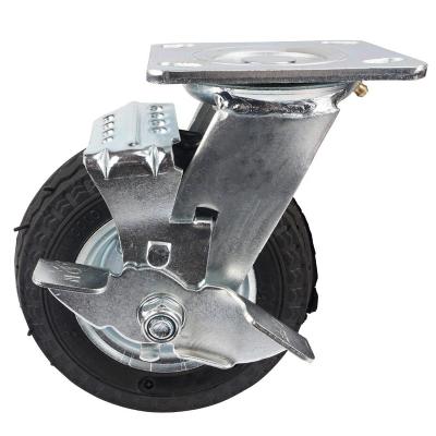 China 6 Inch Pneumatic Castor Wheel Hotel Equipment Wheels Removable Rubber Heavy Duty Caster for sale