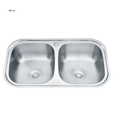 China Without High Quality Double Faucet Factory Direct Sales Sink Do Not Rust 304 Stainless Steel Kichent Sink for sale