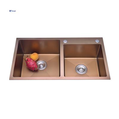 China Without Faucet High Grade Stainless Steel Sink 780*430*200mm Stainless Steel Sink Kitchen for sale