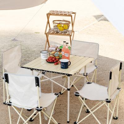 China Foldable Wooden Camp Furniture Portable Foldable Camping Chair Table Outdoor Furniture for sale