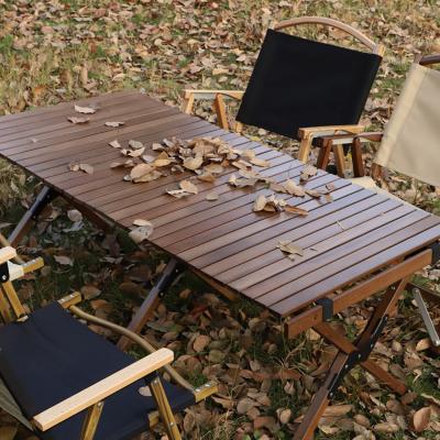 China Foldable Wooden Camp Furniture Portable Foldable Camping Chair Table Outdoor Furniture for sale