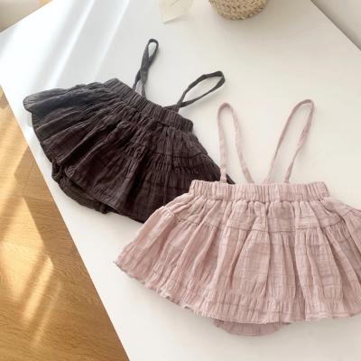 China Cotton Breathable Wholesale Plaid Baby Skirt Flowy Summer Aby Romper Skirt for sale