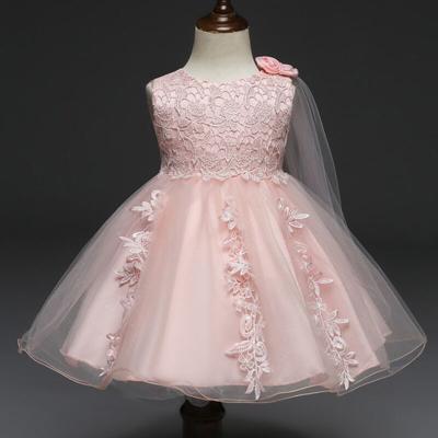 China Wholesale Breathable Little Girls Party Puffy Dress Lace Dress Baptism Dress For Summer for sale