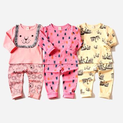 China Relieve Pure Cotton Nightgowns Nightgown Sleepwear Children Long Sleeve Pajamas Cartoon Printed Baby Sleepwear for sale