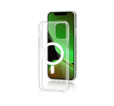 China Anti-drop For Iphone 13 New Phone Magnet Phone Cover Clear Transparent Transparent Waterproof TPU Phone Case Magnetic Cover Case Ready To Ship for sale