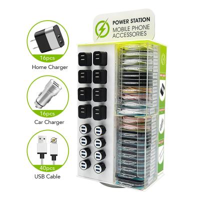 China Product Shows Amazon Success Acrylic Mobile Phone Display Holder Charger Display Socket 72pcs Mobile Items For Store for sale