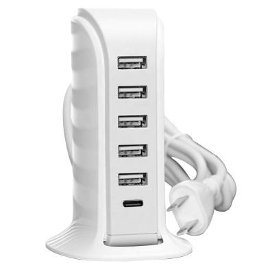 China Travel Wall Charger 38W Fast Charging 6-Port USB Charger 3.0 Multi High Speed ​​Left Fast Charger For iPhone Charging for sale