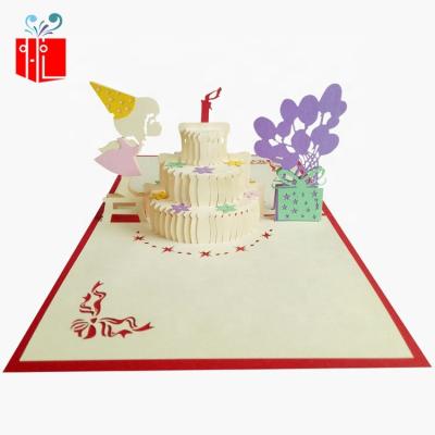 China Recycled Materials Fairy 3d Pop Up Card Wholesale Cheap Greeting 3d Pop Up Card for sale