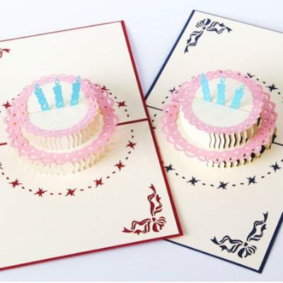 China China Keepon Happy Birthday Handmade Cake Paper Automatic 3D Greeting Card for sale