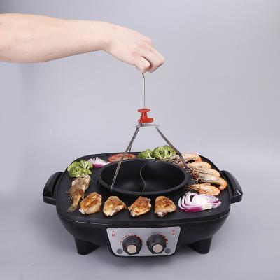 China Easily Cleaned 40cm BBQ Grill Pan Electric BBQ Pan Commercial Indoor BBQ Grill with Hot Pot for sale