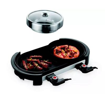 China Korean Hot potElectric Grill BBQ Pot Smokeless Easily Cleaned BBQ/Pizza/Hotpot Pan for sale