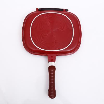 China Happycall Sustainable Non-stick Square Double Sided Pan Shake Pan Omelet Pan With Customized Logo for sale