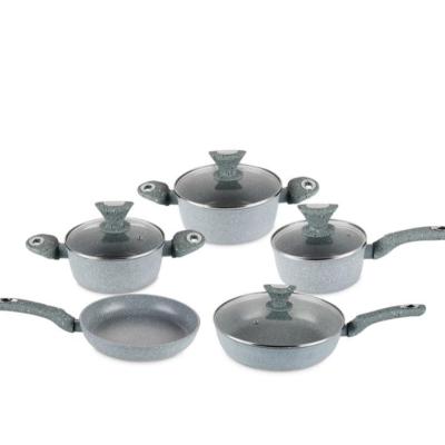 China Sustainable Popular Factory Aluminum Cookware Set Non Stick Cooking Pan Set for sale