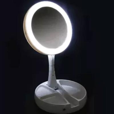 China Cosmetic Vanity Mirror Beauty Makeup Mirror Portable Foldable LED Natural Light Lighted for sale