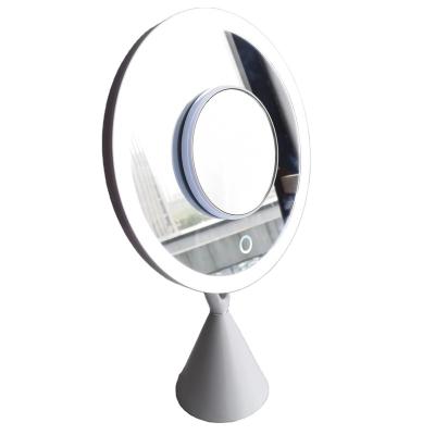 China Lighted Makeup Vanity Mirror with LED Lights Lighted Portable Hand Cosmetic Light Up Mirrors for Bathroom Shower Home Table Travel for sale