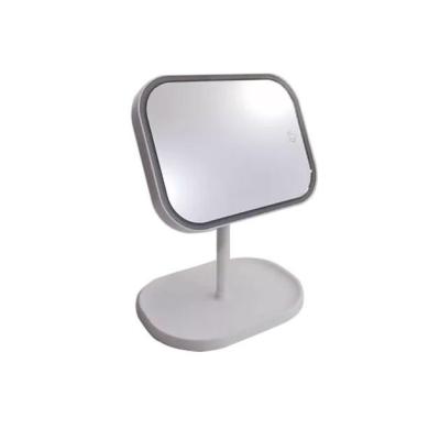 China Custom Lighted Colors Fashion Available Simple Style Smart Makeup Small Single Side Mirror With LED Light for sale