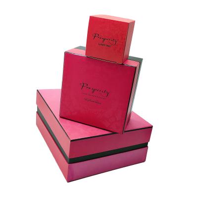 China Reused Pink Paper Boxes Logo Printed Recycled Craft With Lids High Quality Custom Gift Box Materials for sale