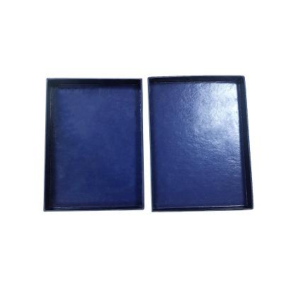 China Top And Bottom Materials Recycled Packaging Navy Blue Box Bespoke Luxury Paper Cardboard Gift Box for sale