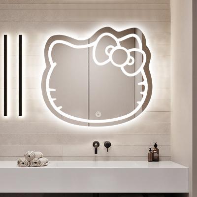 China Water Resistant Frameless Frontal Lighted Transmittan Princess Room Drogging Girl Kitty Moisture Proof Touch Screen Smart Wall Mounted Dressing Table Led Bathr for sale