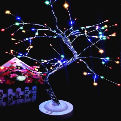 China LED 108L tree for table decoration LED warmwhite/multicolour tree light indoor table battery with USB home decoration for sale