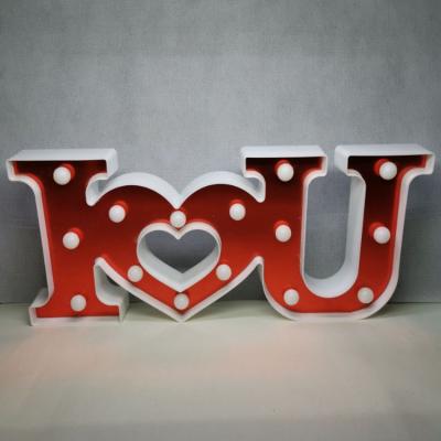 China Battery Operated Letter Signage LED I&U Marquee Letter Lights Alphabet Light Sign For Wedding Decoration for sale