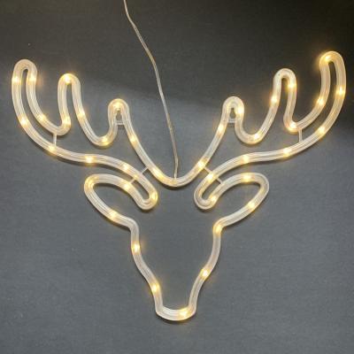 China Hanging Deer Head Shape Design New Deer Head Shape Copper Wire Led Light Led Light Battery Operated Decorative Led Lights for sale