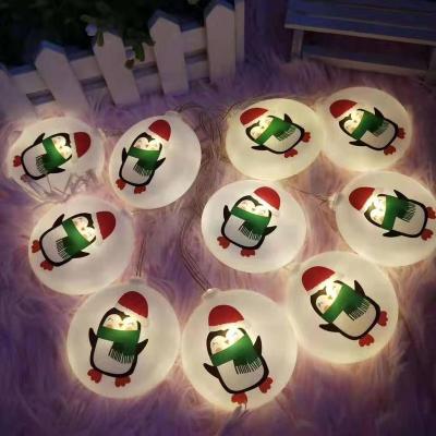 China Wholesale Penguin Penguin Battery Plastic Pendant Power Light Chain For Christmas Decoration Led Holiday Decoration Light for sale