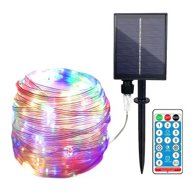 China Cooper wire light upgraded copper light with pvc covered mini solar panel +remote decoration light for sale