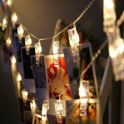 China Christmas Clip String Lights Garland Led Fairy Lights PVC Photo Led Garland Card Led Twinkle Light For Wedding Decoration for sale