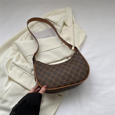 China PU 2023 Mini Bag Luxury Half Moon Bag Women Handbags Cheap Ladies Solid Armpit Handbags for sale