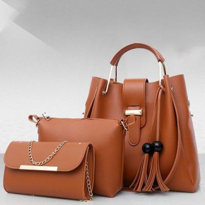 China Fashion New Fashion Women Messenger Bag Portable Lady Handbag 3Pcs Bag Sets PU Leather Handbag Sets For Women for sale