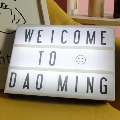 China Decoration A4/A3/A5/A6 Size Acrylic Letters Christmas Lightbox Battery Or USB LED Advertising Shop Display Cinematic Light Box With Letters for sale