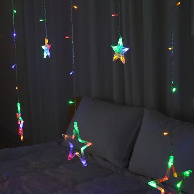 China Fairy String Light Curtain Star Pentagon LED Night Light Indoor Outdoor Decorative Lamp for Christmas Wedding Party for sale